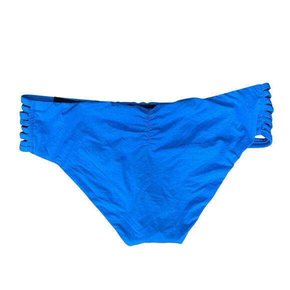 BECCA Plus 1X Hipster Bikini Bottom Blue NWT Strappy Swimwear Solid - Picture 4 of 5